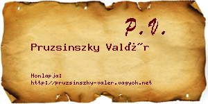Pruzsinszky Valér névjegykártya